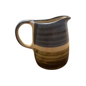 Chatham Potters USA 7" Blue Green Stripe numbered 12 pitcher hostess gift dining